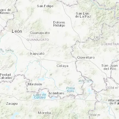 Map showing location of Tenería del Santuario (20.599550, -100.797900)