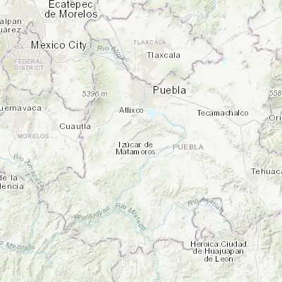 Map showing location of Teopantlán (18.712190, -98.263410)