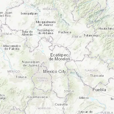 Map showing location of Teotihuacán (19.688620, -98.861100)