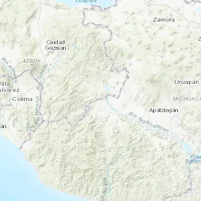 Map showing location of Tepalcatepec (19.186660, -102.849300)