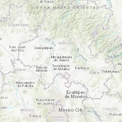 Map showing location of Tepatepec (20.245680, -99.089810)
