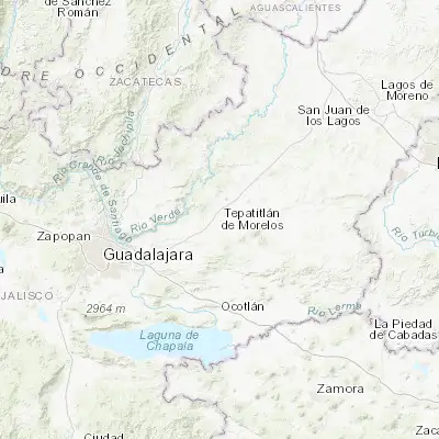 Map showing location of Tepatitlán de Morelos (20.816920, -102.763470)