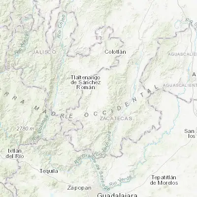Map showing location of Tepechitlán (21.670630, -103.326400)