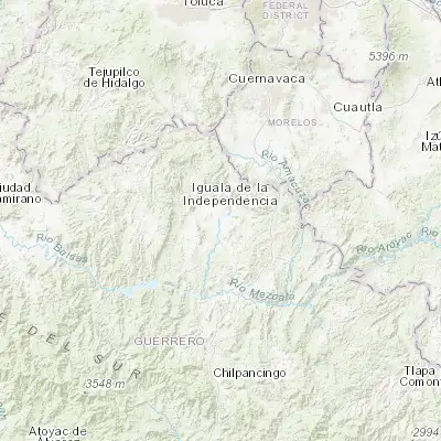 Map showing location of Tepecoacuilco de Trujano (18.287500, -99.464230)