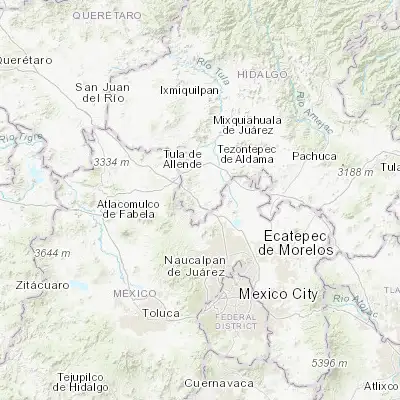 Map showing location of Tepeji del Río de Ocampo (19.904810, -99.343790)