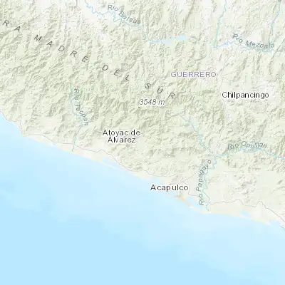 Map showing location of Tepetixtla (17.215410, -100.117710)