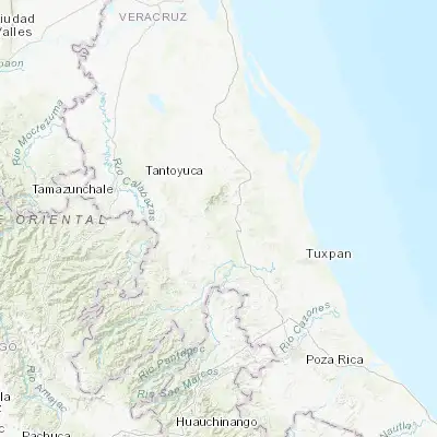 Map showing location of Tepetzintla (21.164100, -97.852360)