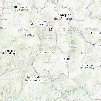 Map showing location of Tepoztlán (18.986220, -99.100510)