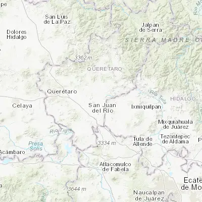 Map showing location of Tequisquiapan (20.522500, -99.891670)