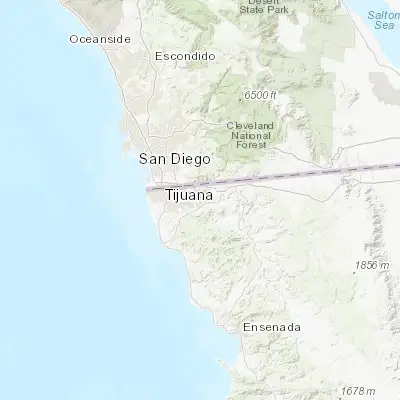 Map showing location of Terrazas del Valle (32.487500, -116.826670)