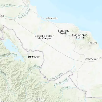 Map showing location of Tesechoacan (18.137490, -95.658350)
