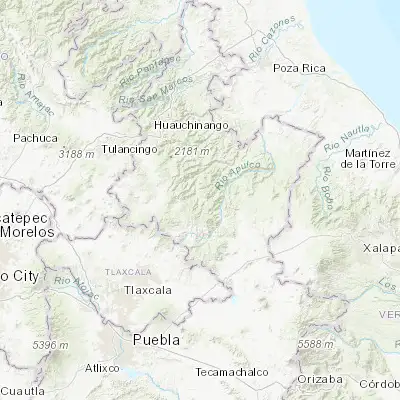 Map showing location of Tetela de Ocampo (19.817700, -97.806910)