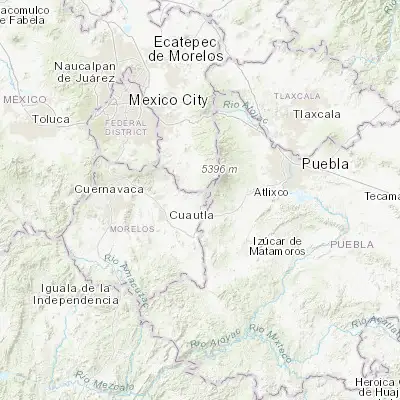 Map showing location of Tetela del Volcán (18.893060, -98.729720)