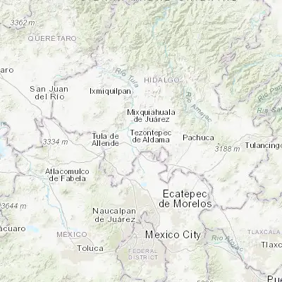 Map showing location of Tetepango (20.101680, -99.151080)