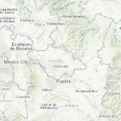 Map showing location of Tetla (19.442040, -98.103250)