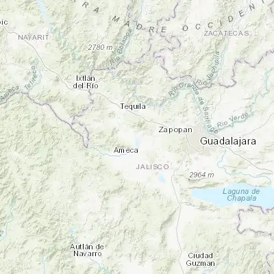 Map showing location of Teuchitlán (20.684760, -103.849200)