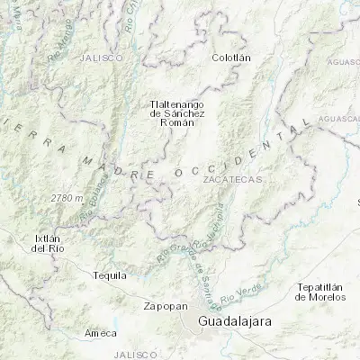 Map showing location of Teúl de González Ortega (21.463400, -103.461310)