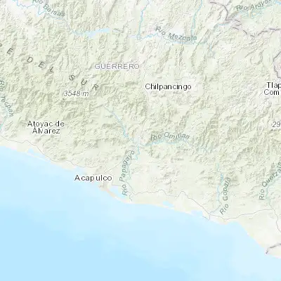 Map showing location of Tierra Colorada (17.165710, -99.527910)