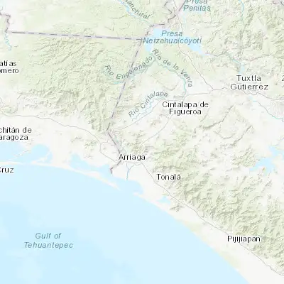 Map showing location of Tierra y Libertad (16.378890, -93.860560)