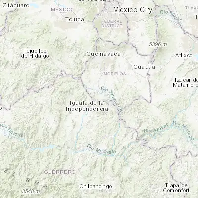 Map showing location of Tilzapotla (18.489160, -99.274420)