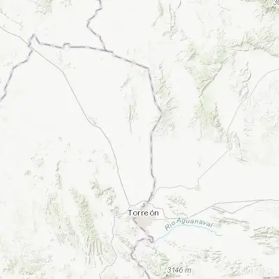 Map showing location of Tlahualilo de Zaragoza (26.105930, -103.442570)