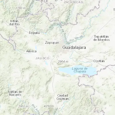 Map showing location of Tlajomulco de Zúñiga (20.474210, -103.446540)