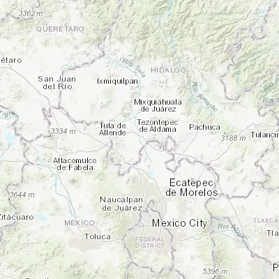 Map showing location of Tlamaco (San Gerónimo Tlamaco) (20.034720, -99.229170)