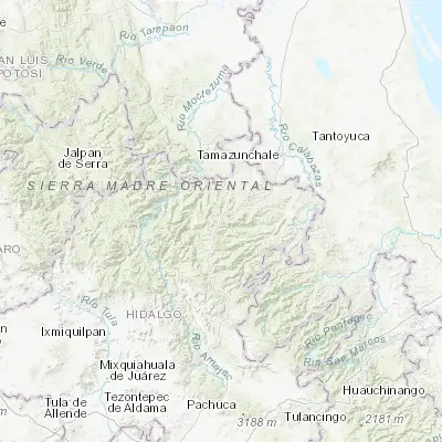 Map showing location of Tlanchinol (20.991900, -98.657150)