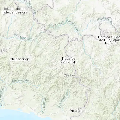 Map showing location of Tlapa de Comonfort (17.545280, -98.575990)