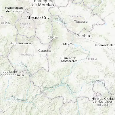 Map showing location of Tlapanalá (18.695850, -98.535610)