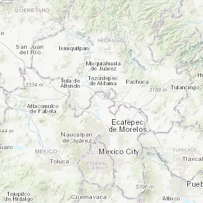 Map showing location of Tlapanaloya (19.936190, -99.096640)