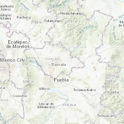 Map showing location of Tocatlán (19.388650, -98.027400)