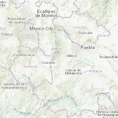 Map showing location of Tochimilco (18.890620, -98.571540)