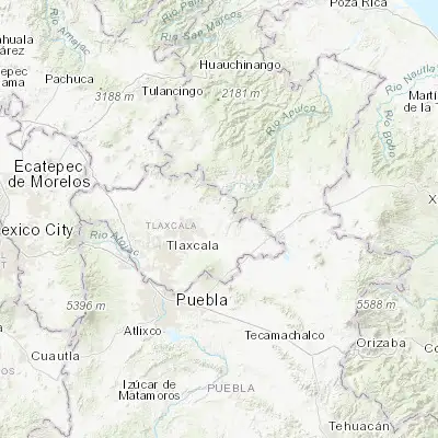 Map showing location of Toluca de Guadalupe (19.468980, -97.955880)