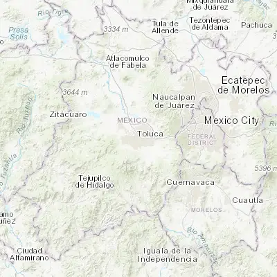 Map showing location of Toluca (19.287860, -99.653240)
