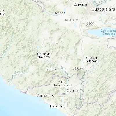 Map showing location of Tonaya (19.786340, -103.971220)