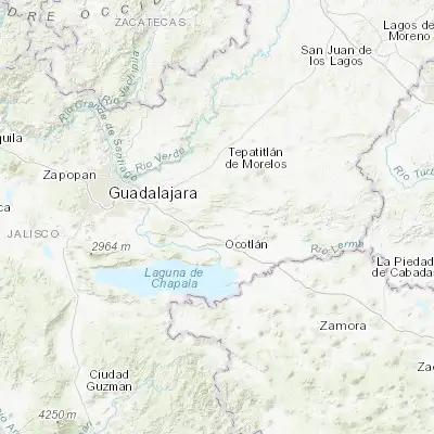 Map showing location of Tototlán (20.542170, -102.792220)