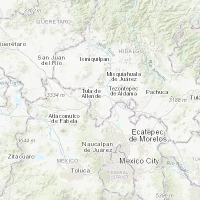Map showing location of Tula de Allende (20.051610, -99.343970)