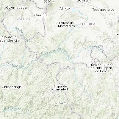 Map showing location of Tulcingo de Valle (18.043700, -98.440740)
