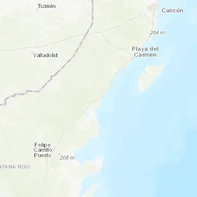 Map showing location of Tulum (20.211730, -87.463250)