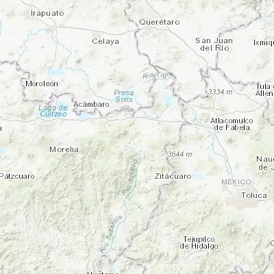 Map showing location of Tzintzingareo (19.763760, -100.485240)