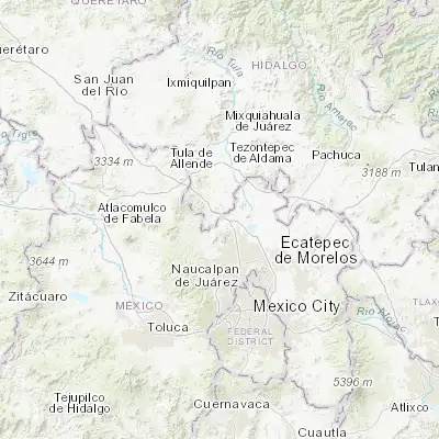 Map showing location of Unidad San Miguel Jagüeyes (19.823610, -99.288890)