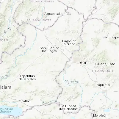 Map showing location of Unión de San Antonio (21.127140, -102.006190)