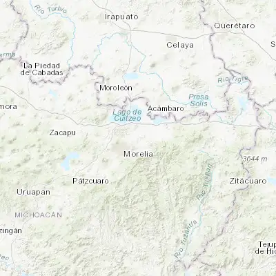 Map showing location of Uruétaro (19.790560, -101.087780)