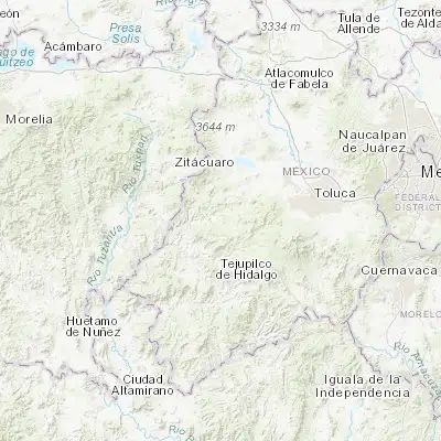 Map showing location of Valle de Bravo (19.195010, -100.131320)