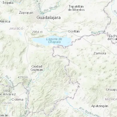 Map showing location of Valle de Juárez (19.932480, -102.943580)