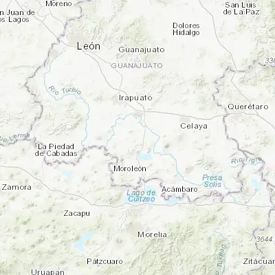 Map showing location of Valle de Santiago (20.391400, -101.192220)