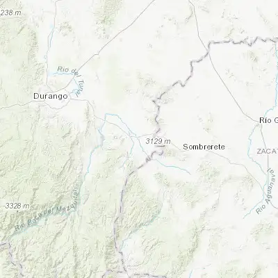 Map showing location of Vicente Guerrero (23.734290, -103.984870)