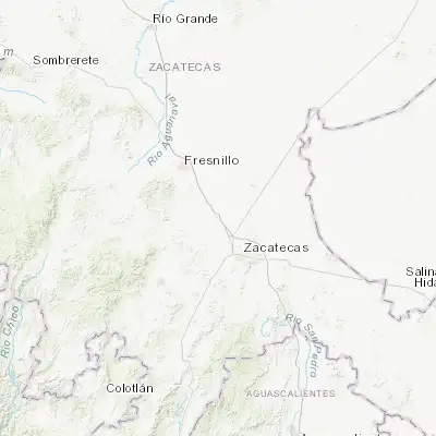 Map showing location of Víctor Rosales (22.948890, -102.702220)