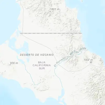 Map showing location of Villa Alberto Andrés Alvarado Arámburo (27.644440, -113.384720)